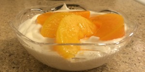 yogurt and peaches